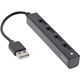 0.15m InLine USB 2.0 Hub, schwarz, Kabel, schmale Bauform